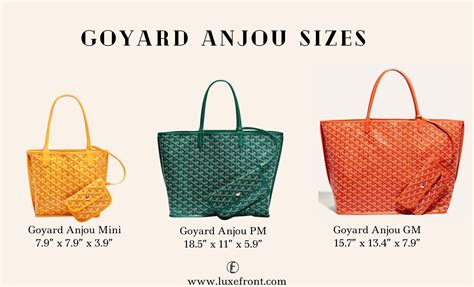 all goyard colors|goyard tote bag size comparison.